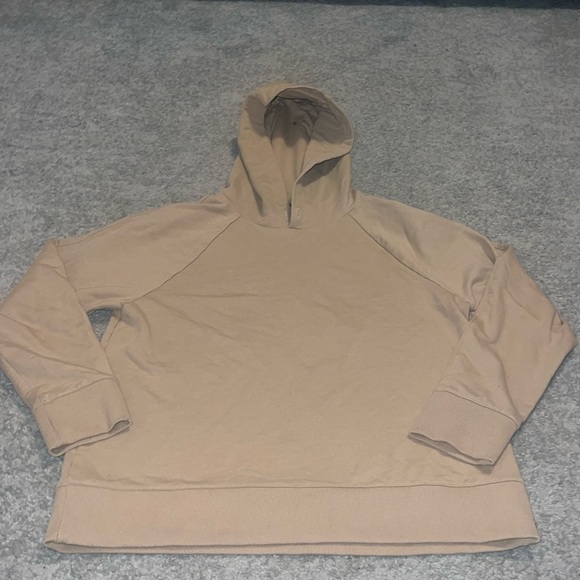 Theory hoodie hood jacket beige brown color theory hood size large - Picture 1 of 11